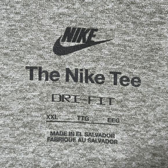 Nike The Nike Tee Dri-Fit Sweat-Wicking Gray Long Sleeve Crew Neck Tee Shirt-XXL - Picture 4 of 5